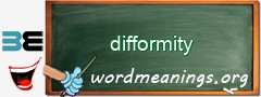 WordMeaning blackboard for difformity